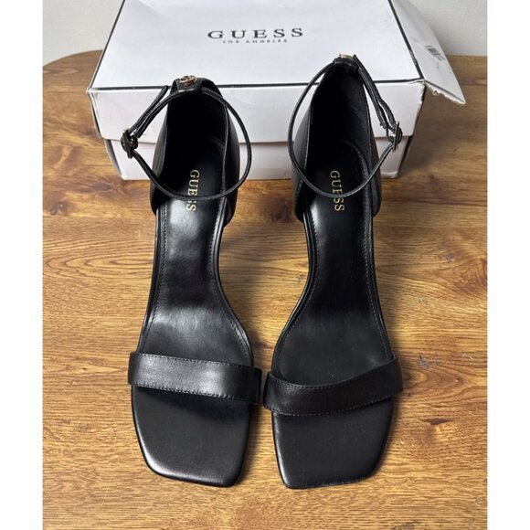 GUESS Women's Yael Ankle Strap Dress Heels Black Size 8 - Picture 2 of 9